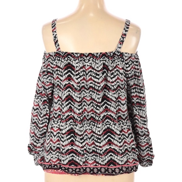 Sanctuary Multicolored Tori Chevron Cold Shoulders Top Womens XL NEW - Picture 5 of 6